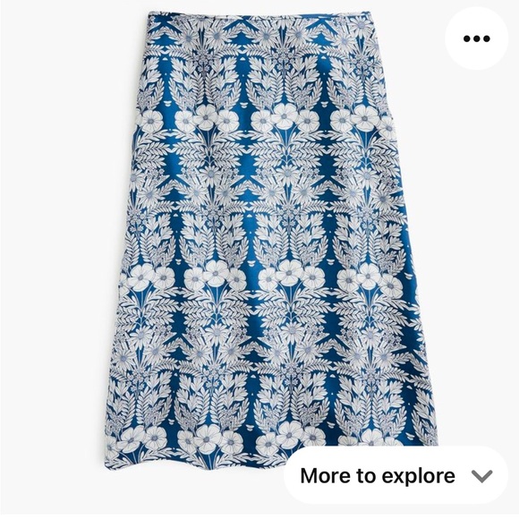 100% Silk Blue Floral Tank Top & Slip Skirt Set from Abigail Borg by J. Crew - Picture 4 of 10